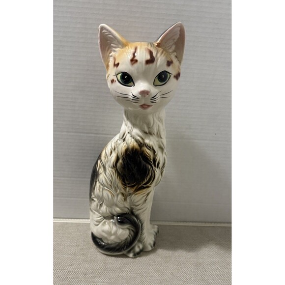 Vintage MCM Persian Cat Figurine Big Eyes Anthropomorphic Made In Japan 15” GUC - Picture 1 of 9